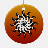 Südwest Design Tribal Sun Keramik Ornament (Hinten)
