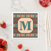 Südwest Design Türkise Terracotta Monogram Serviette (Beispiel)