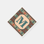 Südwest Design Türkise Terracotta Monogram Serviette (Ecke)
