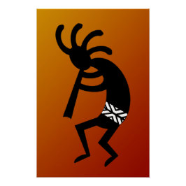 Südwest Design Wüste Sunset Kokopelli Poster