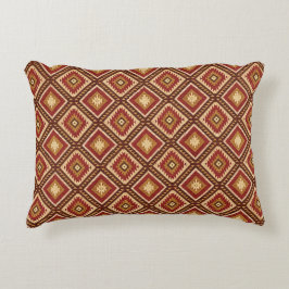 Südwest-Diamant-Rostrot und Beige im Navajo-Stil Dekokissen