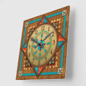 Südwest Einzigartiger und farbenfroher Designer Quadratische Wanduhr (Winkel)