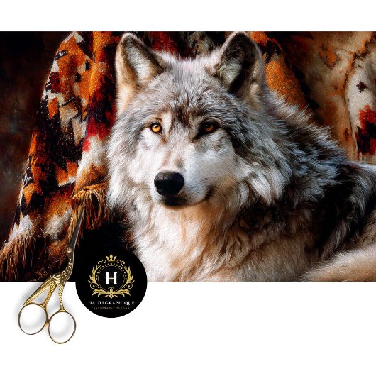 Südwest-Ember-Wolf-Porträt Seidenpapier