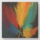 Südwest Feather Abstrakt Steinuntersetzer (Vorderseite)