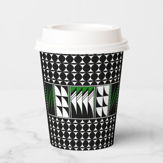 Südwest Feather Segnungen in Grün Pappbecher (Rückseite)