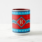 Südwest-Fluss-Canyon-Rot-Türkis-Monogramm Tasse (Zentrum)