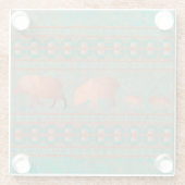 Südwest Fun Javelina Familie Kupfer Aquamarin Glasuntersetzer (Rückseite)