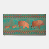 Südwest Fun Javelina Familie Kupfer Aquamarin Schreibtischunterlage (Vorderseite)