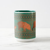 Südwest Fun Javelina Familie Kupfer Aquamarin Zweifarbige Tasse (Mittel)