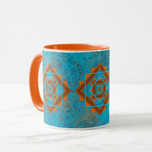Südwest-Gebirgsgipfel Türkis Geometrisch Tasse