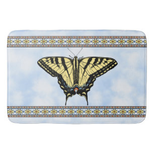Südwest-Gelb-Schwalbenschwanz-Schmetterling-Blauer Badematte