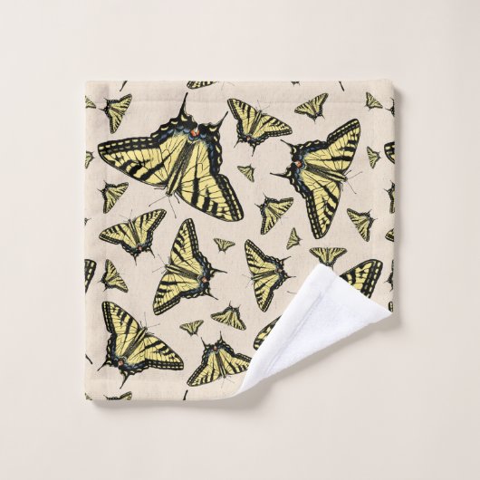 Südwest-Gelbe Frack-Schmetterlinge überall Badhandtuch Set (Waschlappen)