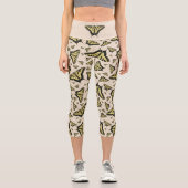 Südwest-Gelbe Frack-Schmetterlinge überall Capri Leggings (Vorderseite)