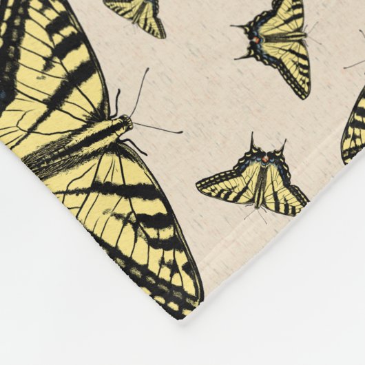 Südwest-Gelbe Frack-Schmetterlinge überall Fleecedecke (Ecke)