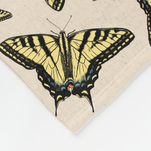 Südwest-Gelbe Frack-Schmetterlinge überall Fleecedecke (Ecke)