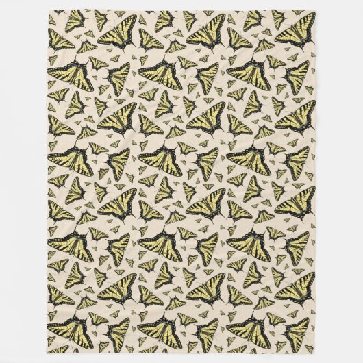 Südwest-Gelbe Frack-Schmetterlinge überall Fleecedecke (Vorderseite)