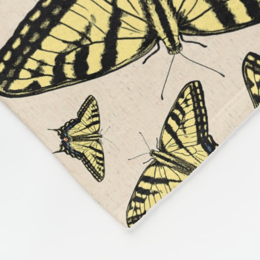 Südwest-Gelbe Frack-Schmetterlinge überall Fleecedecke (Ecke)