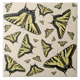 Südwest-Gelbe Frack-Schmetterlinge überall Fliese