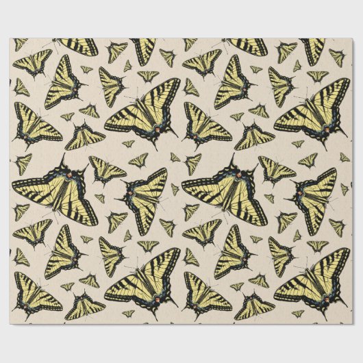 Südwest-Gelbe Frack-Schmetterlinge überall Geschenkpapier (Flach)