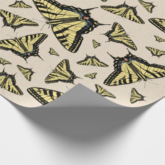 Südwest-Gelbe Frack-Schmetterlinge überall Geschenkpapier (Ecke)