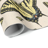 Südwest-Gelbe Frack-Schmetterlinge überall Geschenkpapier (Rolleneckpunkt)