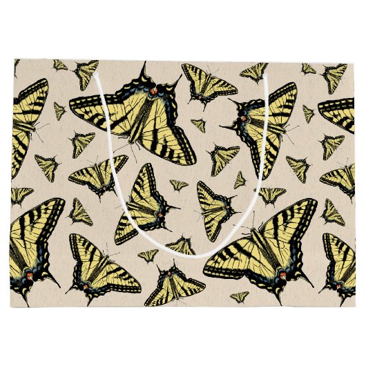Südwest-Gelbe Frack-Schmetterlinge überall Große Geschenktüte (Rückseite)