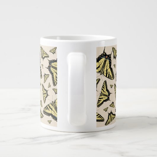 Südwest-Gelbe Frack-Schmetterlinge überall Jumbo-Tasse (Rückseite)
