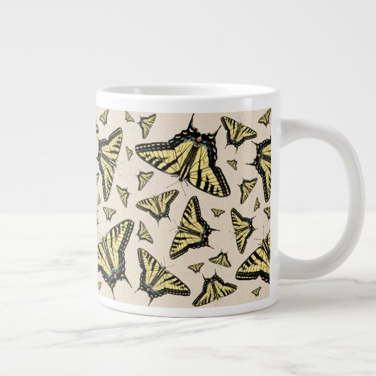 Südwest-Gelbe Frack-Schmetterlinge überall Jumbo-Tasse (Rechts)