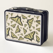 Südwest-Gelbe Frack-Schmetterlinge überall Metall Brotdose (Rückseite)