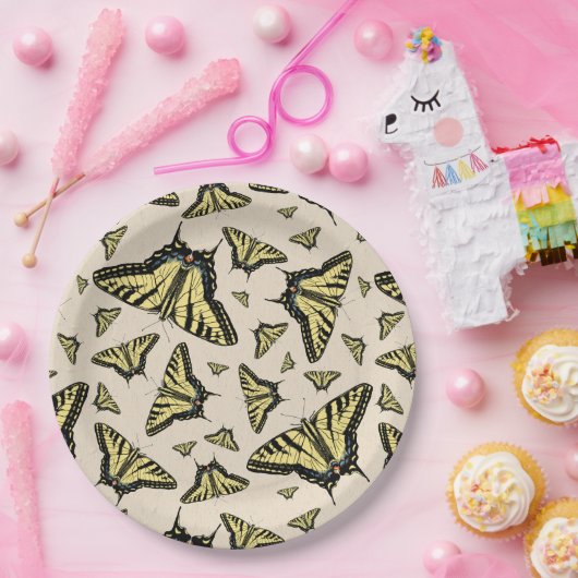 Südwest-Gelbe Frack-Schmetterlinge überall Pappteller (Party)