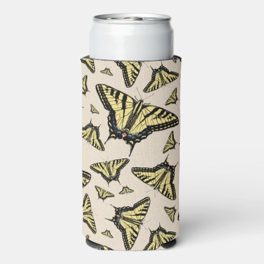 Südwest-Gelbe Frack-Schmetterlinge überall Selters Dosenkühler (Seltzer Rückseite)
