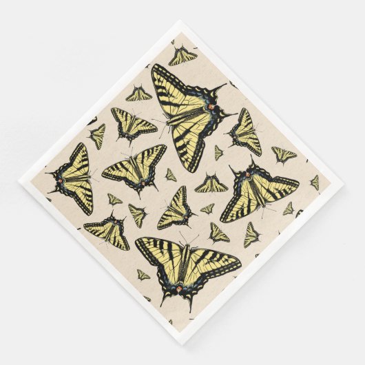 Südwest-Gelbe Frack-Schmetterlinge überall Serviette (Ecke)