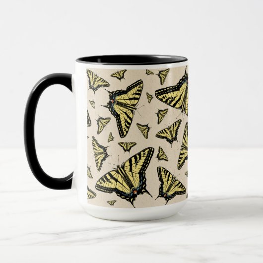 Südwest-Gelbe Frack-Schmetterlinge überall Tasse (Links)