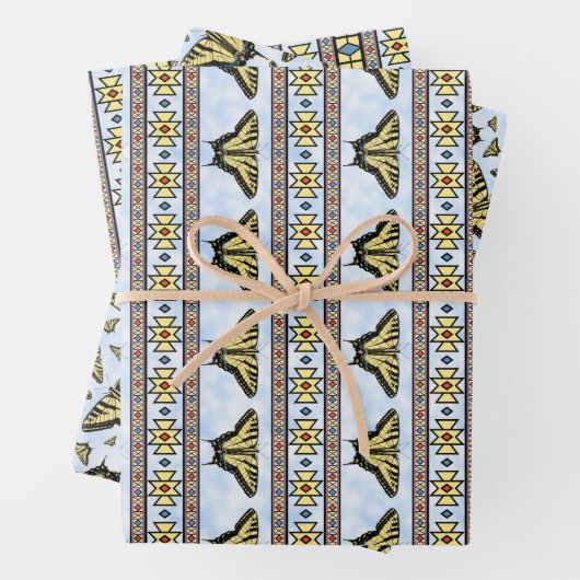 Südwest Gelbes Frack Butterfets Blue Sky Geschenkpapier Set (Beispiel)