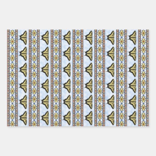 Südwest Gelbes Frack Butterfets Blue Sky Geschenkpapier Set (Vorderseite)