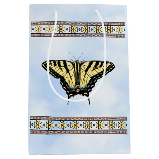 Südwest-Gelbes Frack Butterfly Blue Sky Mittlere Geschenktüte (Vorderseite)