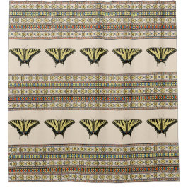 Südwest-Gelbes Frack Butterfly Duschvorhang