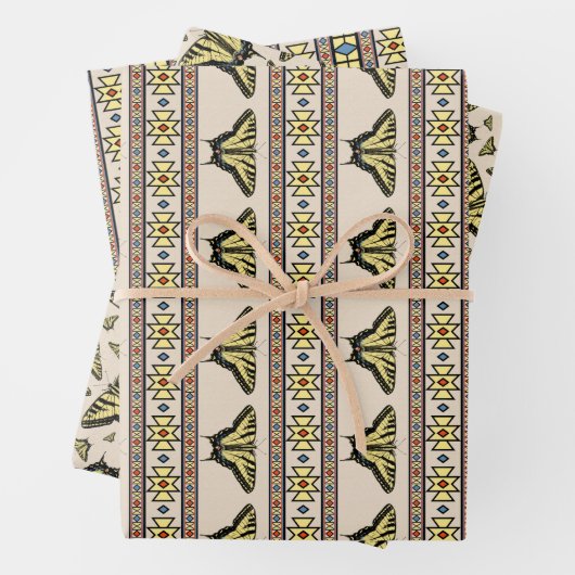 Südwest-Gelbes Frack Butterfly Geschenkpapier Set (Beispiel)