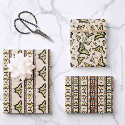 Südwest-Gelbes Frack Butterfly Geschenkpapier Set (Vorderseite)