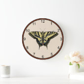 Südwest-Gelbes Frack Butterfly Große Wanduhr (Zuhause)