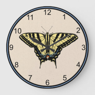 Südwest-Gelbes Frack Butterfly Große Wanduhr