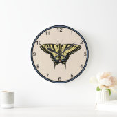 Südwest-Gelbes Frack Butterfly Große Wanduhr (Zuhause)