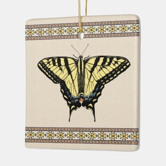 Südwest-Gelbes Frack Butterfly Keramikornament (Links)