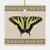 Südwest-Gelbes Frack Butterfly Keramikornament (Rückseite)
