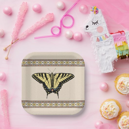 Südwest-Gelbes Frack Butterfly Pappteller (Party)