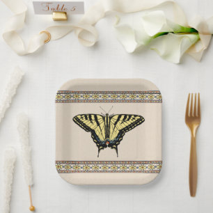 Südwest-Gelbes Frack Butterfly Pappteller