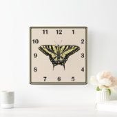 Südwest-Gelbes Frack Butterfly Quadratische Wanduhr (Zuhause)