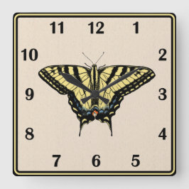 Südwest-Gelbes Frack Butterfly Quadratische Wanduhr