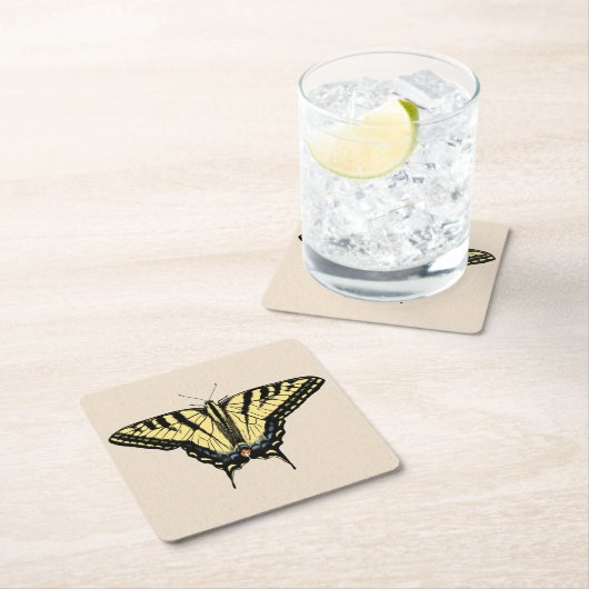 Südwest-Gelbes Frack Butterfly Rechteckiger Pappuntersetzer (Vor Ort)