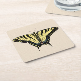 Südwest-Gelbes Frack Butterfly Rechteckiger Pappuntersetzer